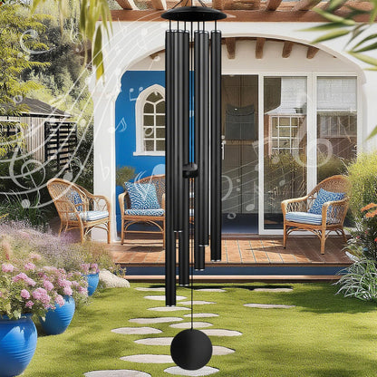 Large Memorial Wind Chimes, 67'' Deep Tone 6 Heavy Tubes Soothing Tones Windchimes for Outside Garden Patio Hanging Decor, Sympathy Gifts, Memorial Wind Chime Best Gift for Mom Women Grandma Neighbors
