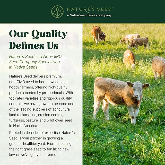 Nature's Seed Northern/Transitional Dairy Cow and Cattle Forage Mix, Pasture Grass Seed Blend, Protein-Rich, Cold-Hardy, 10 lbs