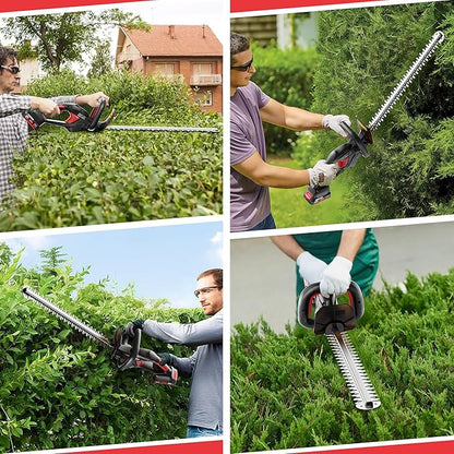 EWORK 20V 22-Inch Electric Hedge Trimmer Cordless 5/8" Cutting Capacity, Lightweight 4.3 Lbs, Battery Powered Bush Trimmer, Handheld Shrub Trimmers with Battery and Charger for Garden, Yard
