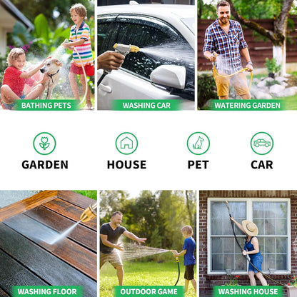 AUTOMAN Garden Hose Nozzle Sprayer - High Pressure 100% Metal Water Spray Nozzle With 4 Patterns - Heavy Duty for Watering Plants, Lawns, Washing Cars & Pets