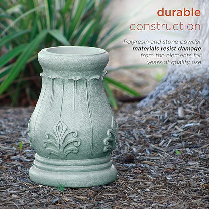 Alpine Corporation 12" Tall Indoor/Outdoor Roman Column Gazing Globe Display Stand