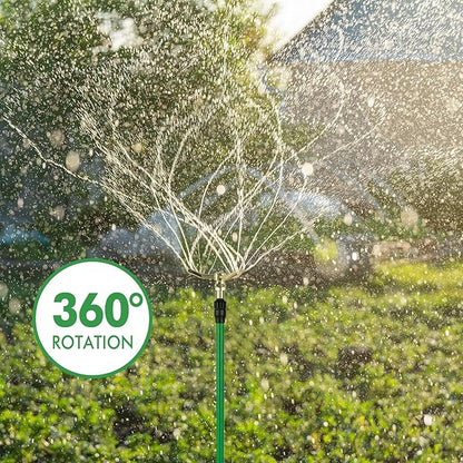 [2 Pack] RESTMO 3-Arm Sprinkler with Adjustable Telescoping Base, 360 Degree Rotation High-Rise Lawn Sprinkler for Large Area Coverage, Gardening Watering System Sprinklers, Lawn Irrigation System