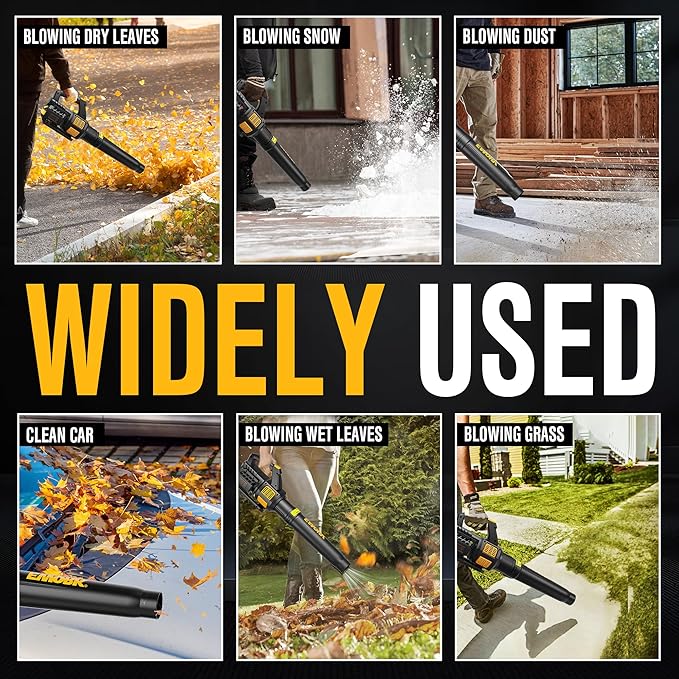 Leaf Blower Cordless 20V Powerful Electric Leaf Blower with 2x4.0Ah Batteries and Charger, Variable-Speed, Lightweight Battery Powered Leaf Blowers for Lawn Care, Patio, Blowing Leaves, Dust