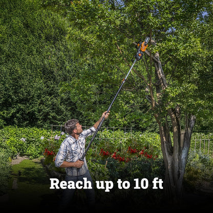 WORX Pole Saw, 8 Amp 10" Electric Pole Saw, Up to 10 ft., 28 ft/s chain speed