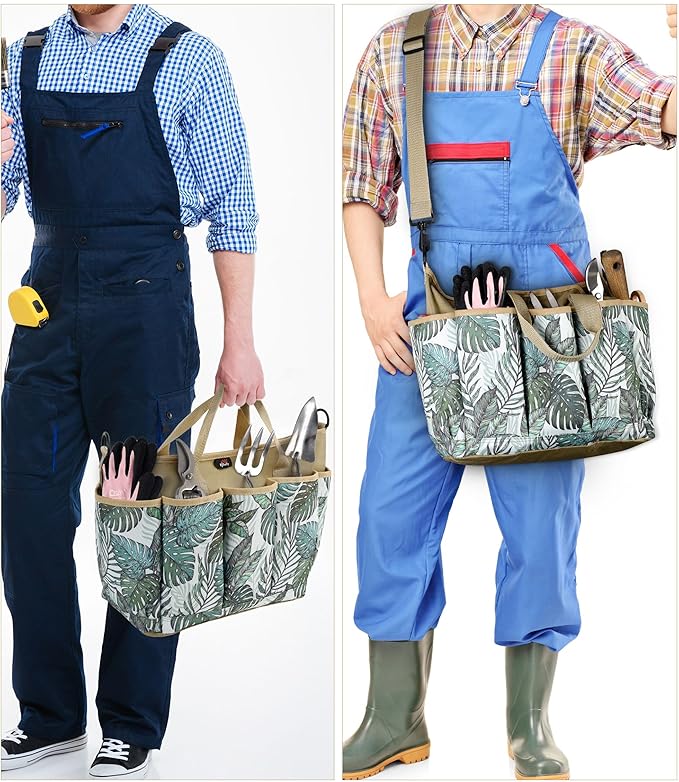 Garden Tool Bag with Shoulder Strap, Storage Tote Bag for Gardening, Spacious Space and Large Pockets Hold Tools and Harvest