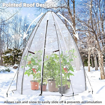 Portable Greenhouse for Outsides, Ohuhu Heavy Duty Green House Tent with Durable PE Cover, Garden Plant Protector with Zippered Door Mesh Window for Vegetables Flowers Fruits Herbs, 63x54x71 Inch