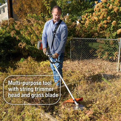 Husqvarna 122RJ Brushcutter, Multi-Purpose Gas Brush Cutter Tool with String Trimmer Head and Grass Blade, Includes Adjustable Harness for Additional Support, 970732503