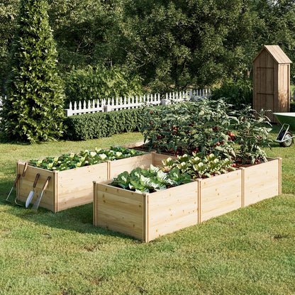 PaPaJet Raised Garden Bed for Outdoor, Seven Grids Deep Large Planter Box for Gardening, Vegetables, Flowers, Herbs（7.5× 9.0× 1.6FT）