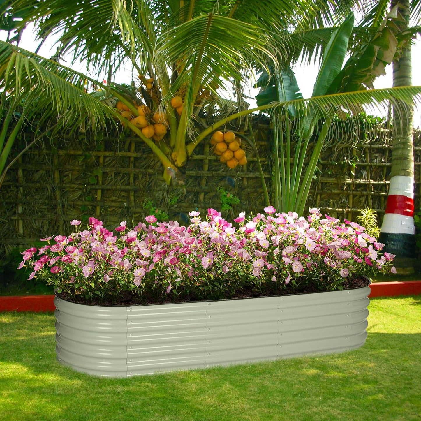 BPS 6-in-1 Metal Raised Garden Bed, 5.5x4 FT Galvanized Planter Raised Beds for Vegetables, Flowers 17'' Extra Tall