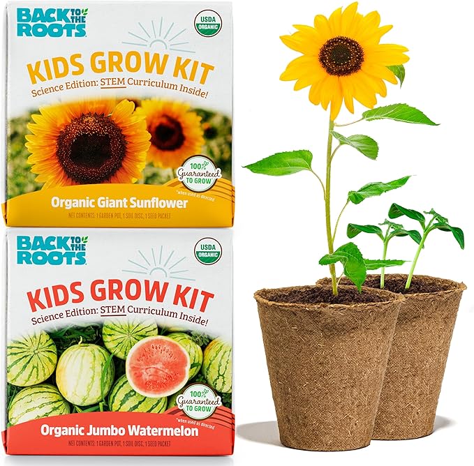 Back to the Roots Kids Science Grow Kit 2ct - Watermelon and Sunflower