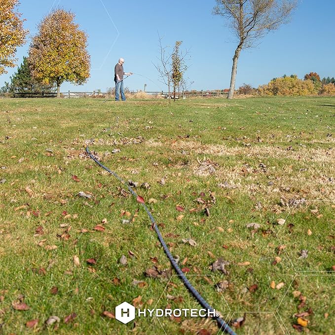 HydroTech 5/8" 200 ft Expandable Garden Hose - Flexible, Lightweight, Durable and Burst-Proof Hose with Reinforced Latex Core and Solid Brass Fittings - Great for Lawn Care, Garden, and Car Washing