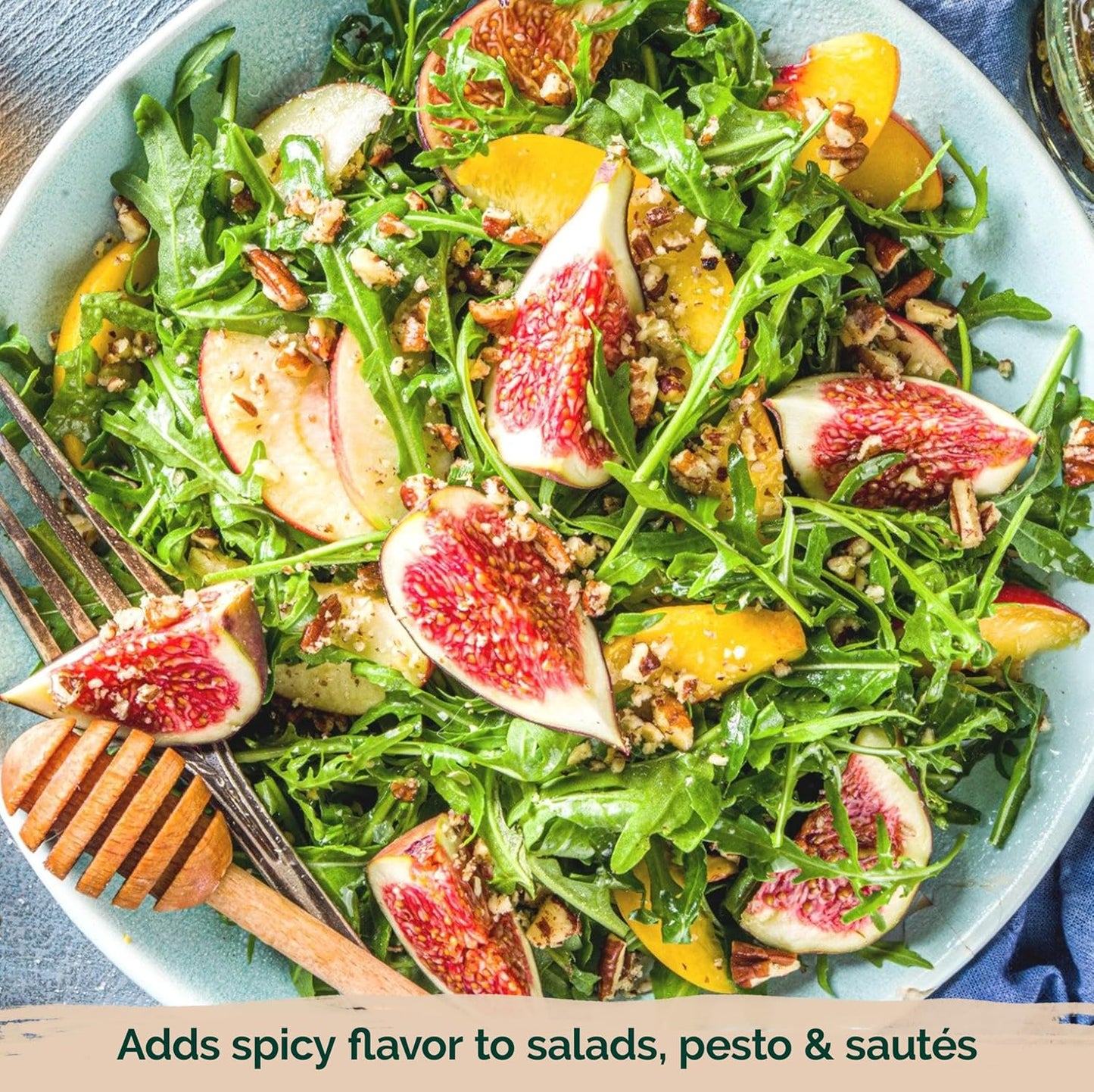 KVITER 2500 Roquette Arugula Seeds (Diplotaxis tenuifolia) - Arugula Fresh Organic & Non GMO Perennial Seed, Wild/Wall Rocket - Heirloom Herb Seeds for Planting in Outdoor & Indoor Garden