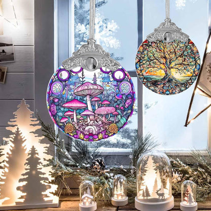 Mushroom Stained Glass Suncatcher, Jocidea Mushroom Ornament, Mushroom Christmas Ornament, Holidays Ornaments, Christmas Tree Ornament, Mushroom Decor, Gifts for Mushroom Lovers