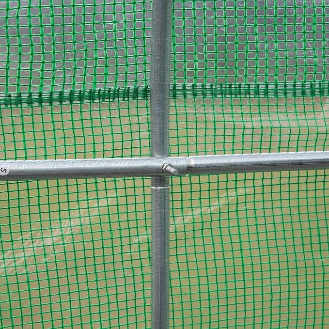 Outsunny 12' x 10' x 7' Outdoor Walk-in Greenhouse, Tunnel Green House with Roll-up Windows, Zippered Door, PE Cover, Heavy Duty Steel Frame, Green