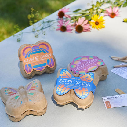 Modern Sprout Curious Critters Garden Activity Kit [3-Pack] Mixed Wildflower Seeds Packet, Butterfly, Ladybug & Bumblebee - Garden Seed Starter Kit - Kids Gardening Set - Sustainable Gardening Gift