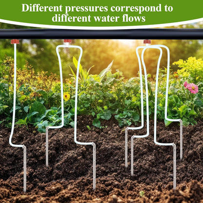 20 Pack Automatic Irrigation Dripper Stake Assembly, 2 GPH Irrigation Dripper for 4-Way 23.6 inch Irrigation tubing,Drip Emitters Bend Arrow Sprinklers for Garden Pots Precise Irrigation Systems