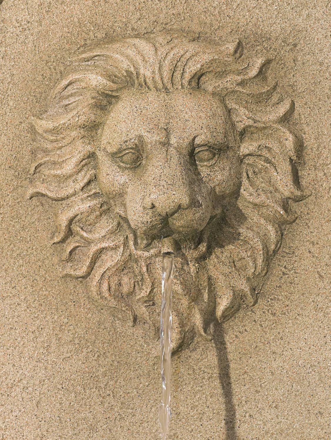 Royal Savanna Lion 58" High Large Italian Indoor Outdoor Decor Faux Stone Floor Fountain with Light LED Tiered Standing Basin Water Feature for Outside Garden Patio Yard Backyard - John Timberland