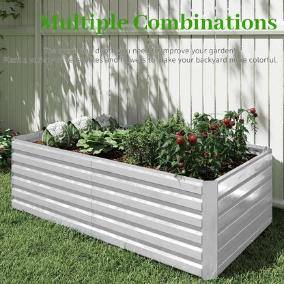 8x4x2 ft Outdoor Raised Garden Bed, Large Metal Planter Raised Beds, Planters for Outdoor Plants for Vegetables, Flowers, Herbs, Fruits, and Succulents.(2 Pcs)