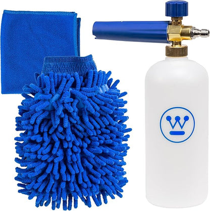 Westinghouse Auto Pressure Washer Accessory Kit; Auto Foam Soap Cannon with Quick Connect, Microfiber Wash Mitt, Auto Detailing Towel; Fits Most Gas and Electric Pressure Washers