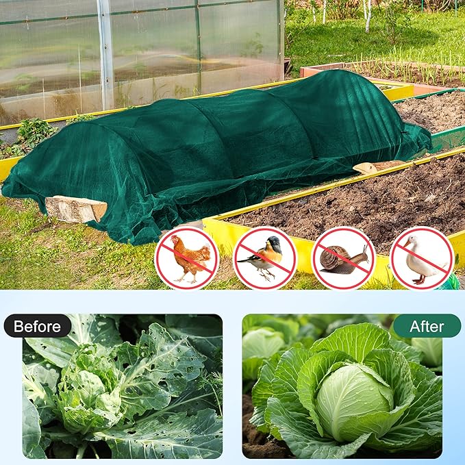 32.8 x 9.8 Ft Thicken Plant Covers Freeze Protection- Darkgreen Warm Winter Frost Cloth Blanket- Garden Fabric Plant Floating Row Cover Protecting Plants from Freezing Animal Eating, Anti -7.6℉ (-20℃)