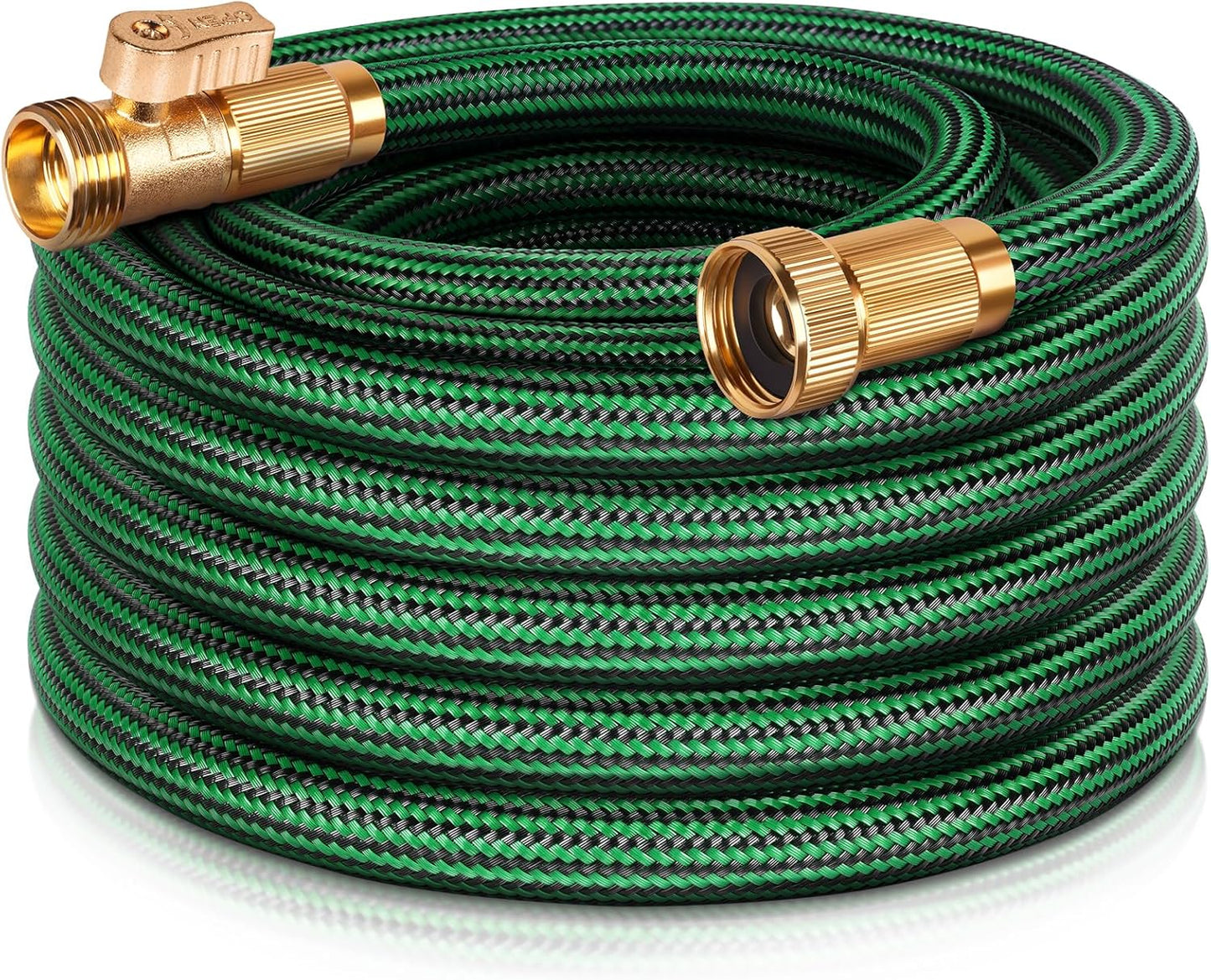 NON-EXPANDABLE Garden Hose 20 ft, Heavy Duty Flexible Water Hose, Kink Resistant Lightweight Hybrid Hose with Durable Fabric Skin, Leakproof Hose Male to Female Fittings