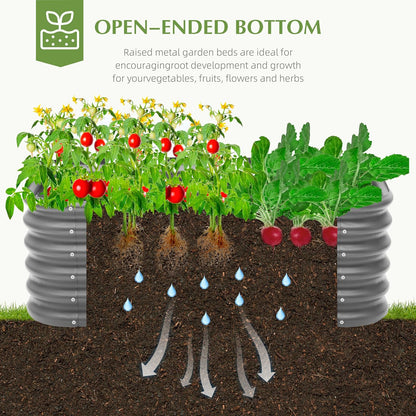 DDK Galvanized Raised Garden Bed, Outdoor Planter Bed, 4x2x1.5ft Metal Planter Box for Gardening and Planting,GD