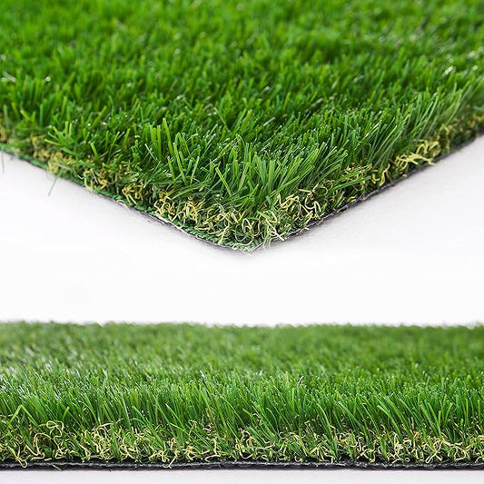 Natural Artificial Grass Turf 7 FT x 82 FT, Heyroll Customized Sizes Thick Faux Grass, 1.38" Indoor Outdoor Garden Rug Landscape Carpet Lawn Synthetic Fake Grass Mat