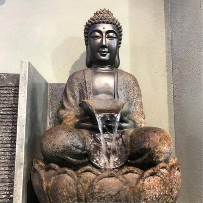 Outdoor Water Fountain Outside, Garden Fountain, Buddha Statue Outdoor/Indoor for Home, Buddha Decor & Gifts, Buddah, Buda, Budda, Buddhas, Chinese Decor & Gifts, Feng Shui (Small)