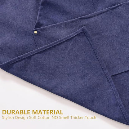 Canvas Aprons for Men Chef Apron, Work Apron with Large Pockets - 16oz Heavy Duty Cross Back, BBQ, Cooking