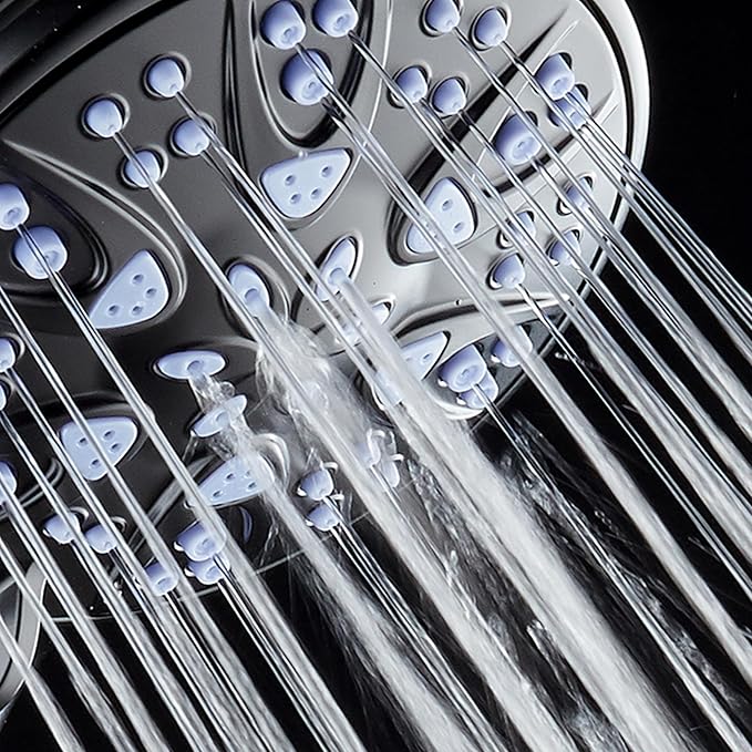AquaDance Antimicrobial/Anti-Clog High-Pressure 6-setting Hand Shower with Nozzle Protection from Growth of Mold, Mildew & Bacteria for Stronger Shower! - Sunset Blue