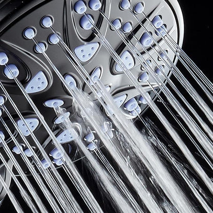 AquaDance Antimicrobial/Anti-Clog High-Pressure 6-setting Hand Shower with Nozzle Protection from Growth of Mold, Mildew & Bacteria for Stronger Shower! - Sunset Blue