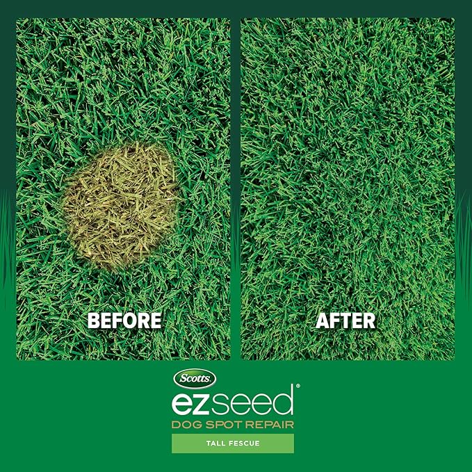 Scotts EZ Seed Dog Spot Repair for Tall Fescue Lawns, Combination Mulch, Grass Seed and Soil Amendment to Neutralize and Repair Pet Damage in Lawns, 2 lb