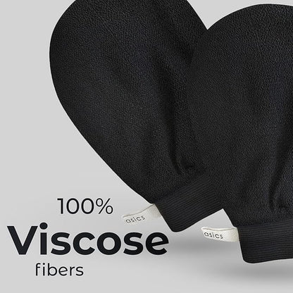 MainBasics Exfoliating Gloves for Shower – Korean Body Scrub Mitts for Dead Skin, Deep Cleansing, Spray Tan Prep & KP Treatment (2 Pack)