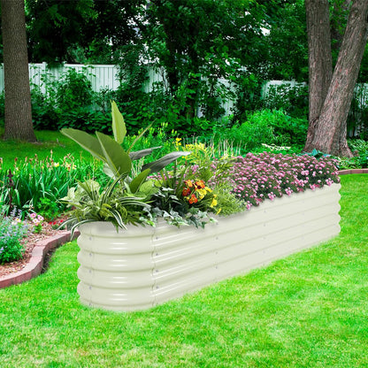 BPS 9-in-1 Metal Raised Garden Bed, 6x3 FT Galvanized Planter Raised Beds for Vegetables, Flowers 17'' Extra Tall