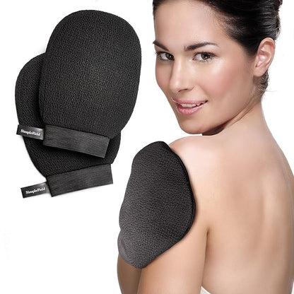 Korean Exfoliating Mitt for Remove Dead Skin. 2 Pack 100% Viscose Kessa Deep Exfoliating Gloves for Body Scrub, Keratosis Pilaris and Self Tanning Removal. Easily Smooth Skin Surface.