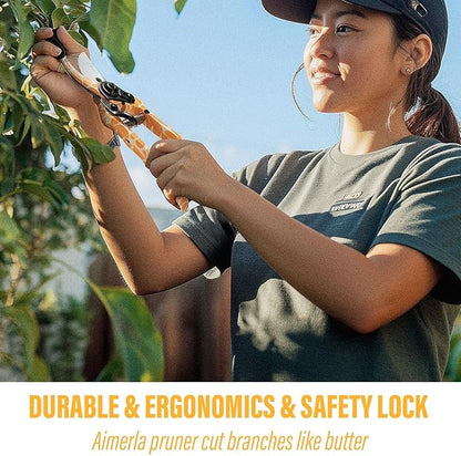 Aimerla Gardening Tool Set of 5 Heavy Duty Aluminum Garden Tools with Non-Slip Rubber Grip, Fashion Garden Bag, Durable Hand Tools for Garden, Weeding, Gardening Gifts for Women,Men - Daisy