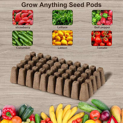 100pcs Square Pods for Hydroponics Growing System, 50pcs Square Grow Sponges with 50pcs Pods Labels, Supplies Replacement, Compatible with IDOO, QYO, LYKO