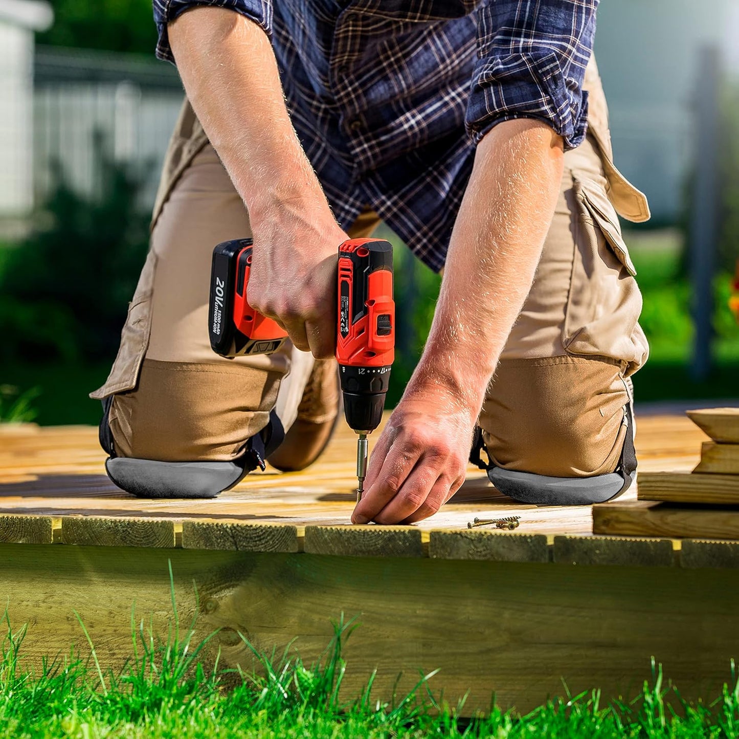 NoCry Foam Knee Pads for Work — Waterproof and Lightweight Knee Pads for Cleaning, and Easy Fit Knee Pads for Gardening with Adjustable Straps — Perfect Work Knee Pads for Women