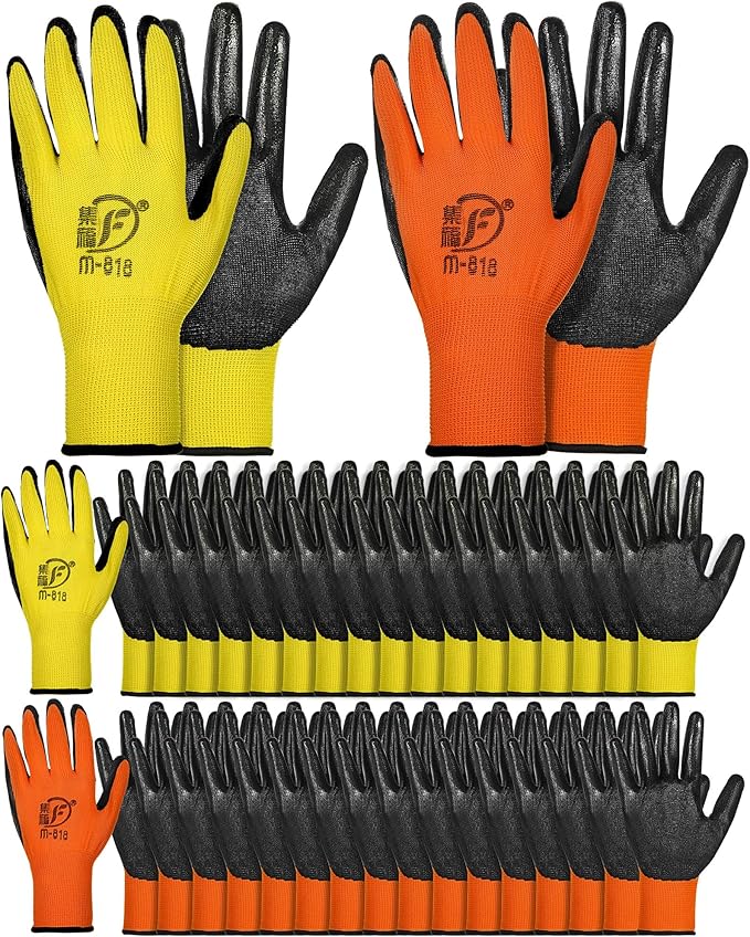 Honeydak 36 Pairs Gardening Gloves for Men Women Breathable Rubber Coated Garden Gloves