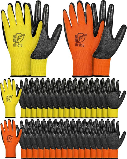 Honeydak 36 Pairs Gardening Gloves for Men Women Breathable Rubber Coated Garden Gloves