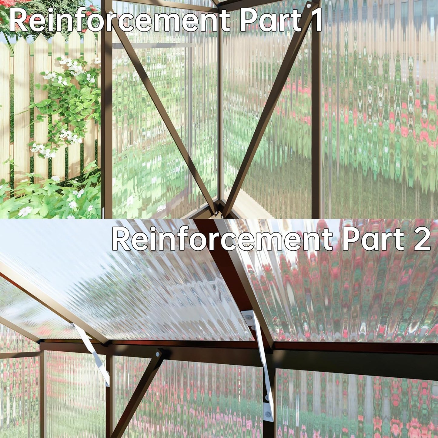 8x12 FT Greenhouse for Outdoors, Dark Gray