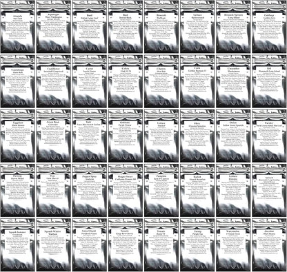 B&KM Farms 25,000+ Survival Seed Kit 5+ Year Supply. 40 Fruit & Vegetable Non-GMO Heirloom Seeds for Planting a Home Garden. Secure Emergency Weather-Proof Bucket