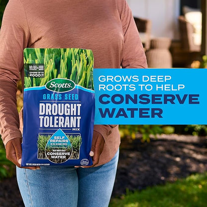 Scotts Grass Seed Drought Tolerant Mix, Kentucky Bluegrass and Tall Fescue Grass Seed Mix, Covers up to 2,000 sq. ft., 4 lb.