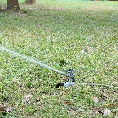STYDDI Metal Pulsating Sprinkler on in-Series Metal Wheeled Base, Adjustable Circular Water Sprinkler for Medium to Large Circular Lawn, Yard, Garden and Large Areas, Coverage up to 6,360 Sq. ft