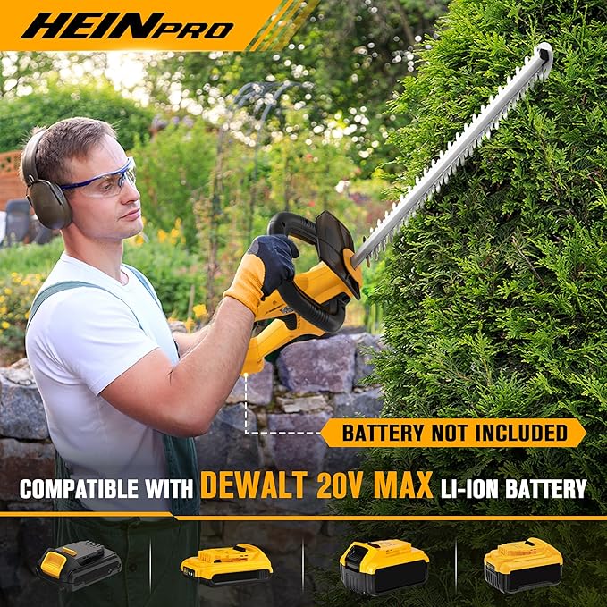 Cordless Hedge Trimmer 22-Inch Compatible with DEWALT 20V MAX Battery, Electric Hedge Trimmer Cordless, Bush Trimmers for Garden, Battery Powered Hedge Trimmers (Tool Only)