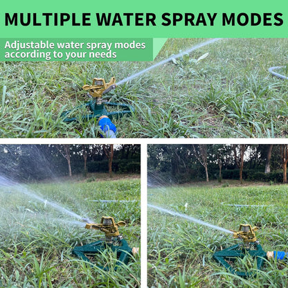 Impact Sprinklers for Yard with Metal Base, Heavy Duty Zinc Alloy Water Sprinkler for Lawn, Automatic 360° Roating for Large Lawn and Garden, Coverage up to 5,800 Sq.Ft, Silver