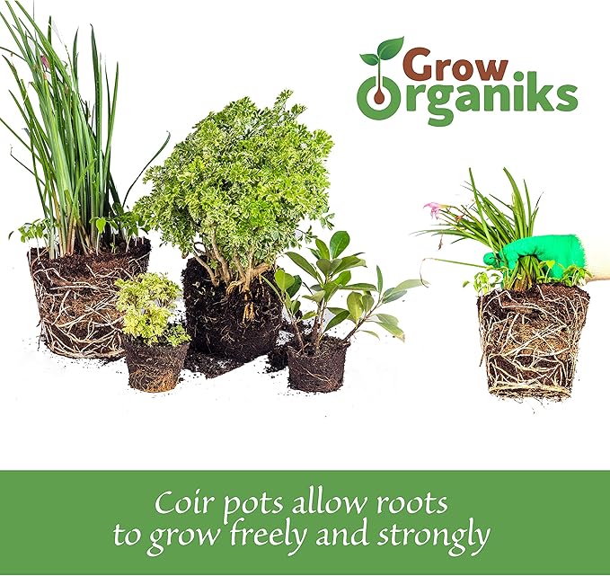 (4 Inch, 12 Pack Coco Coir Plant Pots, Biodegradable Peat Pots for Seed Starter & Seedling Kit, Small Plant Pots Germination, Mini Planter Cups for Indoor, Outdoor, Organic Planting