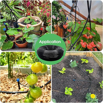 50FT 1/4 inch Drip Irrigation Tubing Distribution Hose Tube for Garden Irrigation System