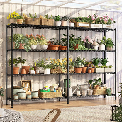 REIBII 70"W Metal Shelving, Storage Shelves 4-tier Wire Shelving Unit Load 1240LBS Metal Shelves for Storage Adjustable Shelving Rack for Pantry Kitchen Commercial school Garage 70"W*15.8"D*62.9"H