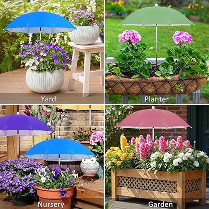 Plant Umbrellas for Outdoor Plants, 5 Pack Plant Shade Umbrella with Adjustable Angle & Height, Sun Protection Shade Cloth for Potted Plants, Flowers & Garden Beds, Patio Balcony Lawn